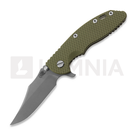 Hinderer 3.5 XM-18 Bowie vouwmes, Magnacut, Working Finish, olijfgroen