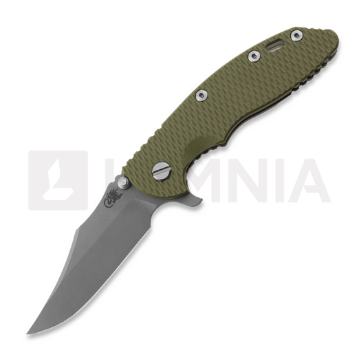 Hinderer 3.5 XM-18 Bowie 접이식 나이프, Magnacut, Working Finish, 올리브색