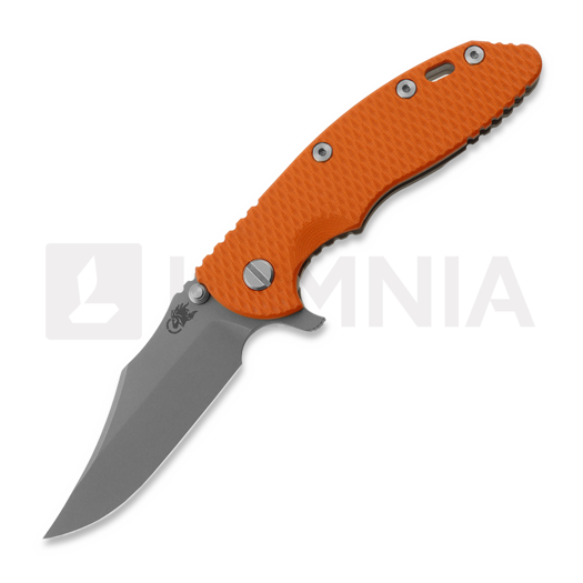 Couteau pliant Hinderer 3.5 XM-18 Bowie, Magnacut, Working Finish, orange