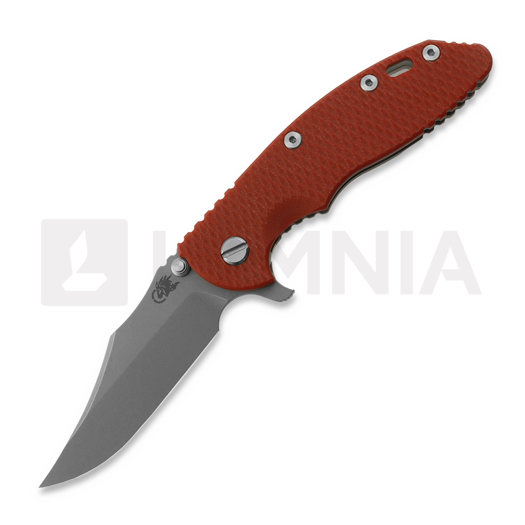 Couteau pliant Hinderer 3.5 XM-18 Bowie, Magnacut, Working Finish, rouge