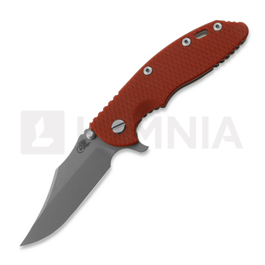 Hinderer 3.5 XM-18 Bowie kääntöveitsi, Magnacut, Working Finish, punainen