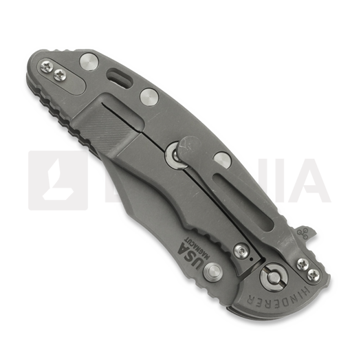 Hinderer 3.5 XM-18 Bowie sulankstomas peilis, Magnacut, Working Finish, translucent green