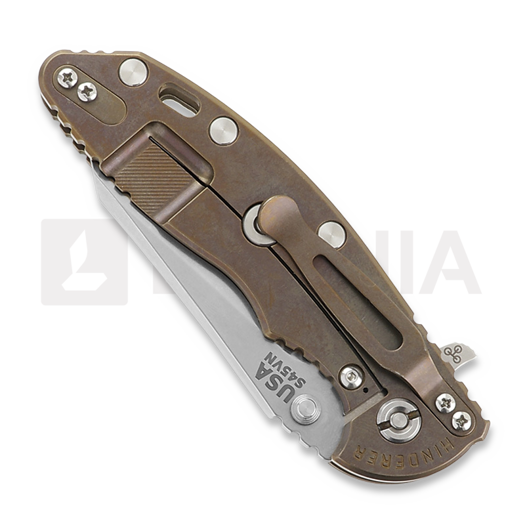 Coltello pieghevole Hinderer 3.5 XM-18 Fatty Wharncliffe Tri-Way Stonewash Bronze OD Green G10