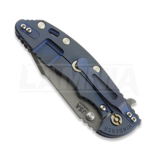 Hinderer 3.5 XM-18 Harpoon Spanto sulankstomas peilis, Magnacut, Battle Blue, juoda