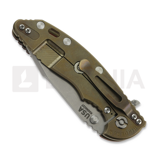 Couteau pliant Hinderer 3.5 XM-18 Harpoon Spanto, Magnacut, Stonewash Bronze, rouge