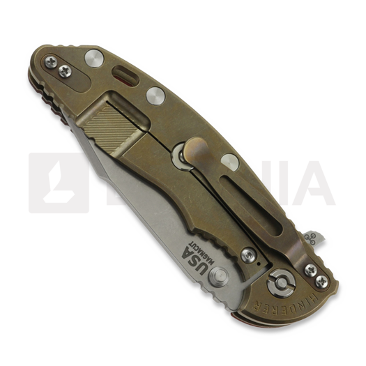 Coltello pieghevole Hinderer 3.5 XM-18 Harpoon Spanto, Magnacut, Stonewash Bronze, rosso