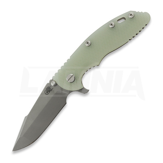 Skladací nôž Hinderer 3.5 XM-18 Harpoon Spanto, Magnacut, Working Finish, translucent green