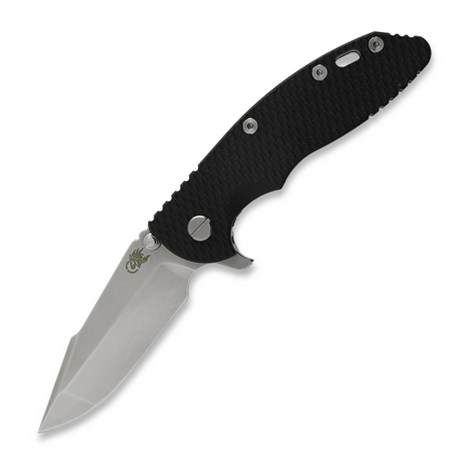 Hinderer 3.5 XM-18 Harpoon Spanto Tri-Way Stonewash folding knife, black