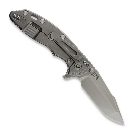 Coltello pieghevole Hinderer 3.5 XM-18 Harpoon Spanto Tri-Way Stonewash, nero