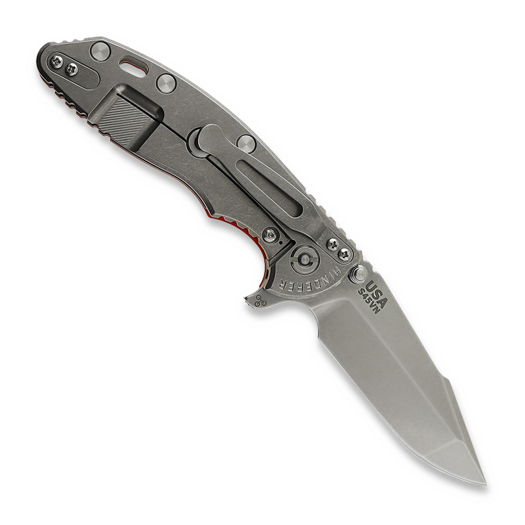 Coltello pieghevole Hinderer 3.5 XM-18 Harpoon Spanto Tri-Way Stonewash, arancione