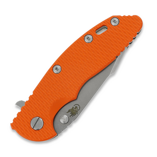 Hinderer 3.5 XM-18 Harpoon Spanto Tri-Way Stonewash sulankstomas peilis, oranžinėnge