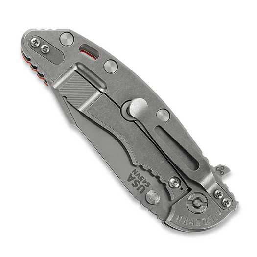 Coltello pieghevole Hinderer 3.5 XM-18 Harpoon Spanto Tri-Way Stonewash, arancione