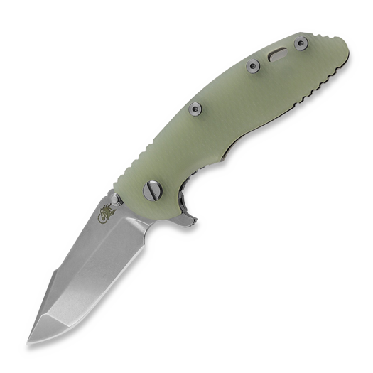 Hinderer 3.5 XM-18 Harpoon Spanto Tri-Way Stonewash, Translucent Green
