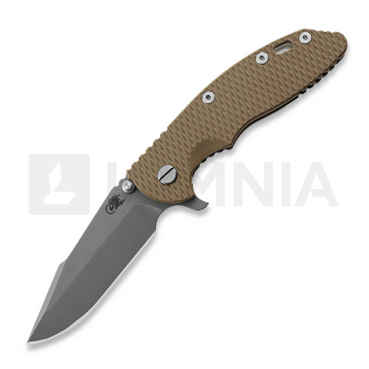 Navaja Hinderer 3.5 XM-18 Harpoon Spanto Tri-Way Working Finish FDE G-10