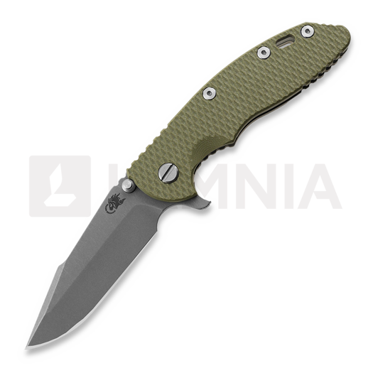Navaja Hinderer 3.5 XM-18 Harpoon Spanto Tri-Way Working Finish OD Green G-10