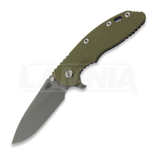 Hinderer 3.5 XM-18 Hollow Grind Slicer 접이식 나이프, 20CV, Battle Blue, 올리브색