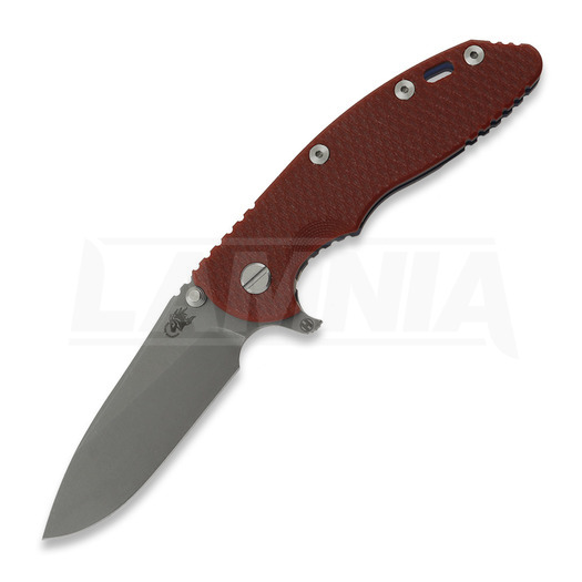 Hinderer 3.5 XM-18 Hollow Grind Slicer 접이식 나이프, 20CV, Battle Blue, 빨강