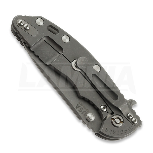 Hinderer 3.5 XM-18 Hollow Grind Slicer folding knife, 20CV, Working Finish, translucent green