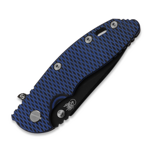 Hinderer 3.5 XM-18 Magnacut Skinny Slicer Tri-Way Battle Black Blue/Black G10 sulankstomas peilis