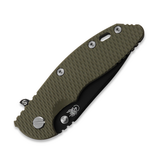 Hinderer 3.5 XM-18 Magnacut Skinny Slicer Tri-Way Battle Black OD Green G10 sulankstomas peilis