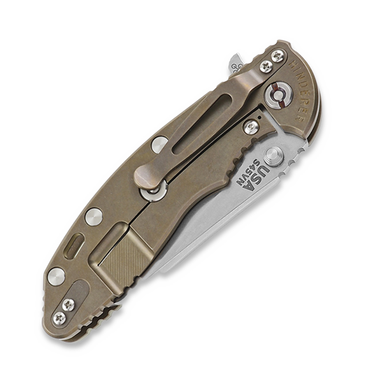 Coltello pieghevole Hinderer 3.5 XM-18 S45VN Fatty Wharncliffe Tri-Way Stonewash Bronze Black G10