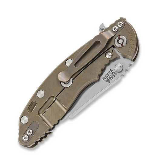 Hinderer 3.5 XM-18 S45VN Fatty Wharncliffe Tri-Way Stonewash Bronze Coyote G10 folding knife