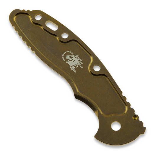 Hinderer 3.5 XM-18 Scale Textured Titanium Stonewash Bronze handle scales