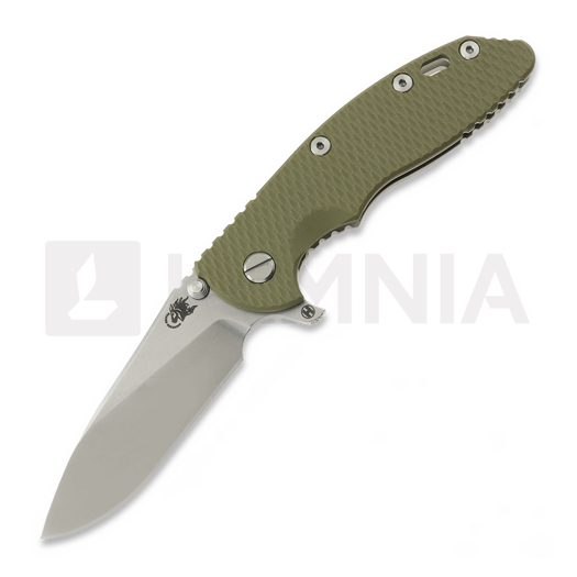 Saliekams nazis Hinderer 3.5 XM-18 Slicer Hollow Grind Magnacut Stonewash Blue OD Green G10