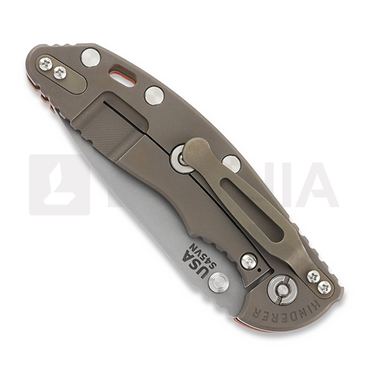 Couteau pliant Hinderer 3.5 XM-18 Slicer Non Flipper Tri-Way Battle Bronze Orange G10