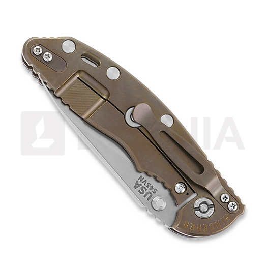Hinderer 3.5 XM-18 Slicer Non Flipper Tri-Way Stonewash Bronze Blue/Black G10 folding knife