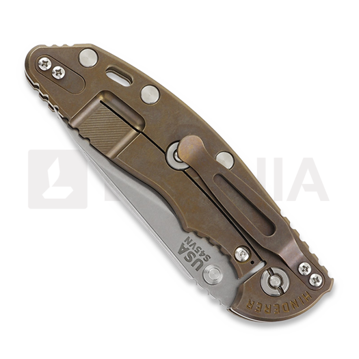 Hinderer 3.5 XM-18 Slicer Non Flipper Tri-Way Stonewash Bronze OD Green G10 sulankstomas peilis