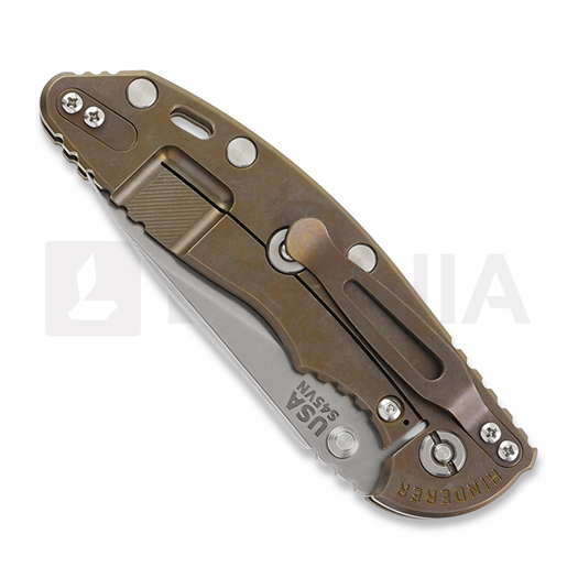 Coltello pieghevole Hinderer 3.5 XM-18 Slicer Non Flipper Tri-Way Stonewash Bronze OD Green G10