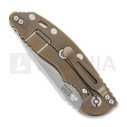 Hinderer 3.5 XM-18 Slicer Non Flipper Tri-Way Stonewash Bronze OD Green G10 folding knife