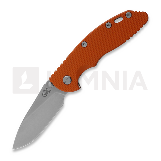 Hinderer 3.5 XM-18 Slicer Non Flipper Tri-Way Stonewash Bronze Orange G10 vouwmes