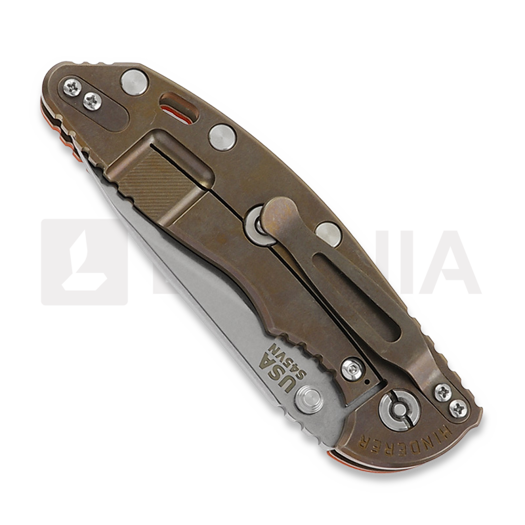 Couteau pliant Hinderer 3.5 XM-18 Slicer Non Flipper Tri-Way Stonewash Bronze Orange G10
