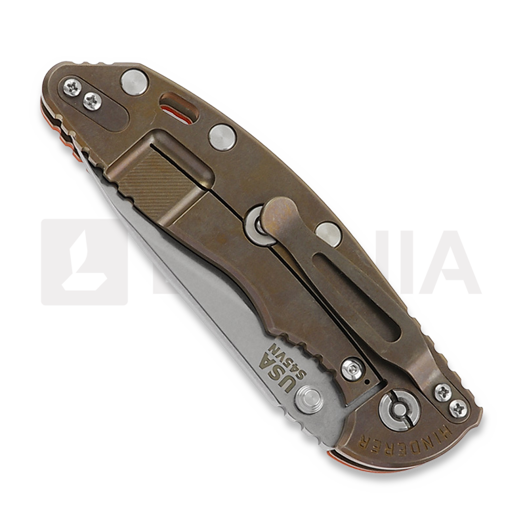 Hinderer 3.5 XM-18 Slicer Non Flipper Tri-Way Stonewash Bronze Orange G10 sulankstomas peilis