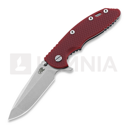 Hinderer 3.5 XM-18 Spanto kääntöveitsi, CPM 20CV, Stonewash, punainen