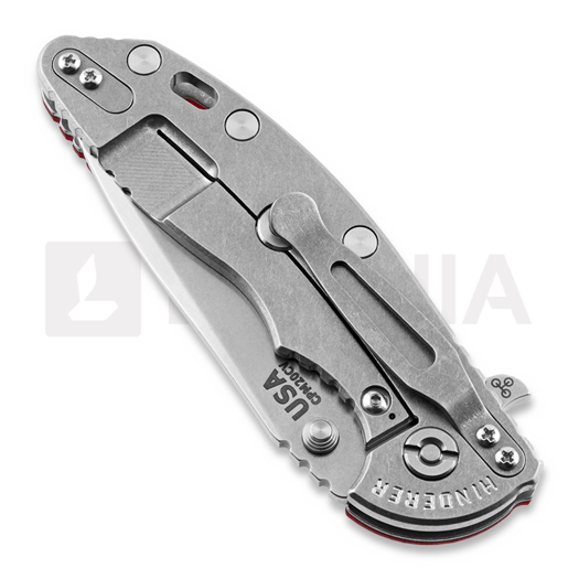 Coltello pieghevole Hinderer 3.5 XM-18 Spanto, CPM 20CV, Stonewash, rosso