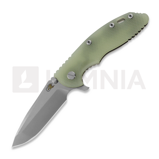 Hinderer 3.5 XM-18 Spanto 折叠刀, CPM 20CV, Stonewash, translucent green