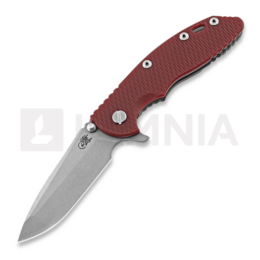 Hinderer 3.5 XM-18 Spanto sulankstomas peilis, CPM 20CV, Working Finish, raudona