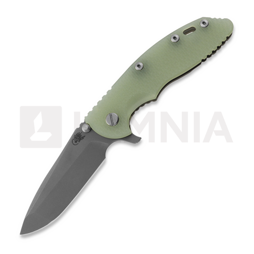 Hinderer 3.5 XM-18 Spanto összecsukható kés, CPM 20CV, Working Finish, translucent green