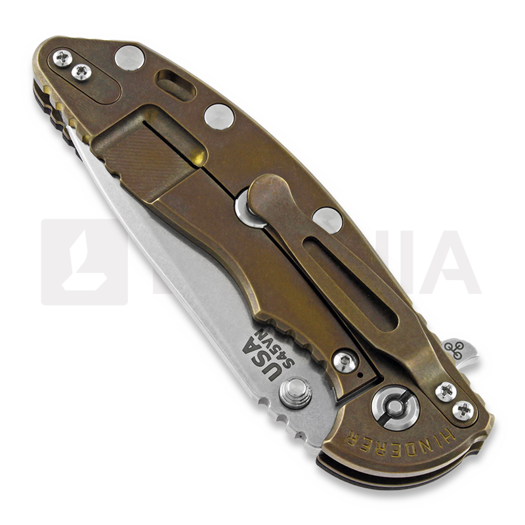 Hinderer 3.5 XM-18 Spanto Tri-Way Stonewash Bronze folding knife, black