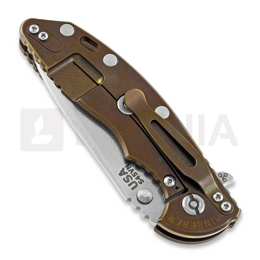 Coltello pieghevole Hinderer 3.5 XM-18 Spanto Tri-Way Stonewash Bronze, fde