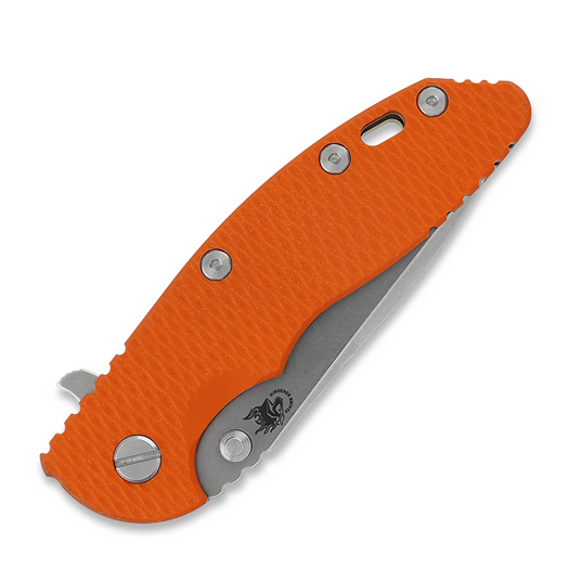 Hinderer 3.5 XM-18 Spanto Tri-Way Stonewash Bronze folding knife, orange
