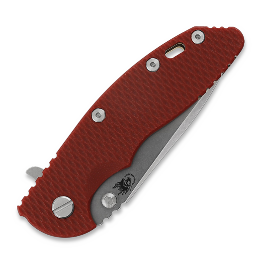Hinderer 3.5 XM-18 Spanto Tri-Way Stonewash folding knife, red