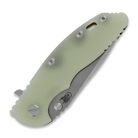 Hinderer 3.5 XM-18 Spanto Tri-Way Stonewash Translucent Green sulankstomas peilis