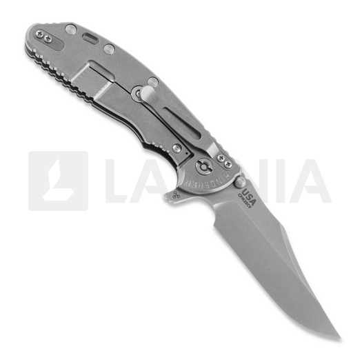 Hinderer 4.0 XM-24 Bowie Tri-way Stonewashed folding knife, black