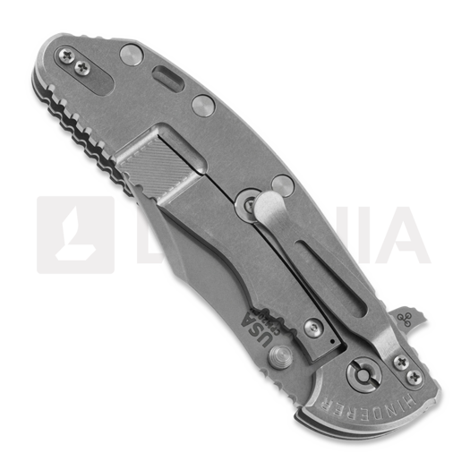 Hinderer 4.0 XM-24 Bowie Tri-way Stonewashed folding knife, black