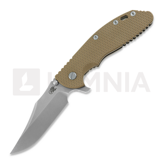 Hinderer 4.0 XM-24 Bowie Tri-way Stonewashed Bronze összecsukható kés, Coyote