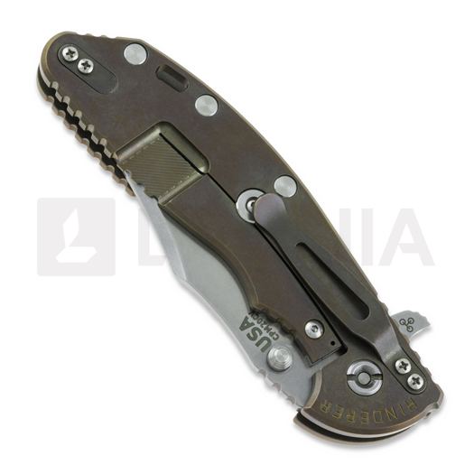 Hinderer 4.0 XM-24 Bowie Tri-way Stonewashed Bronze folding knife, Coyote